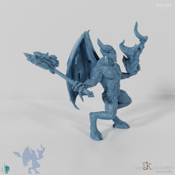 Balor mit Axt und Feuerball