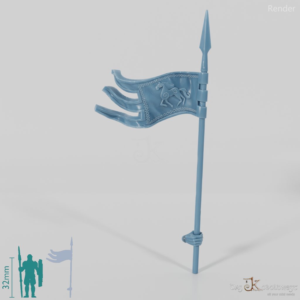 Equestrian people banner with hand