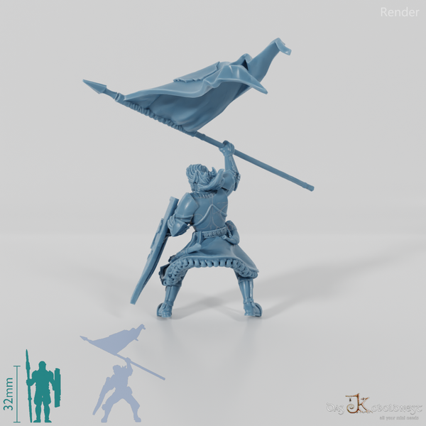 Barazan, Gonthan military leader with banner (mounted)