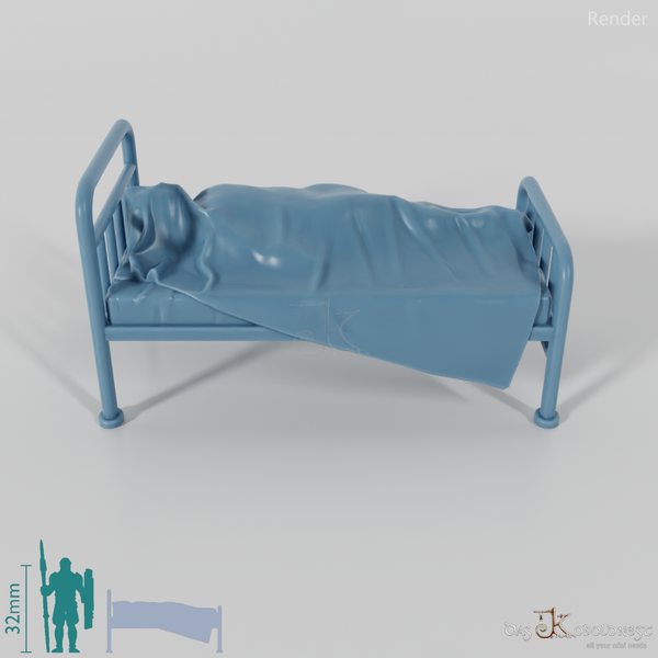 Bett - Bett mit verhüllter Leiche