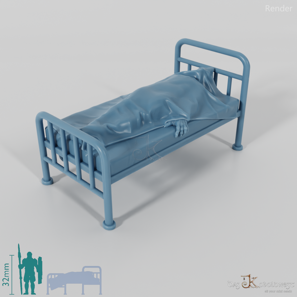 Bed - Bed with a covered corpse