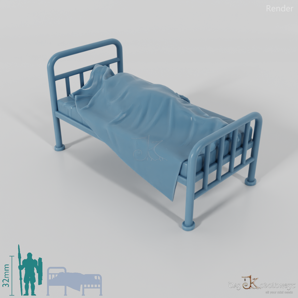 Bed - Bed with a covered corpse