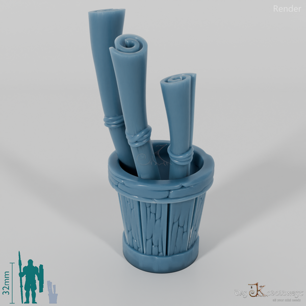 Bootsbauerei - Eimer mit Schriftrollen