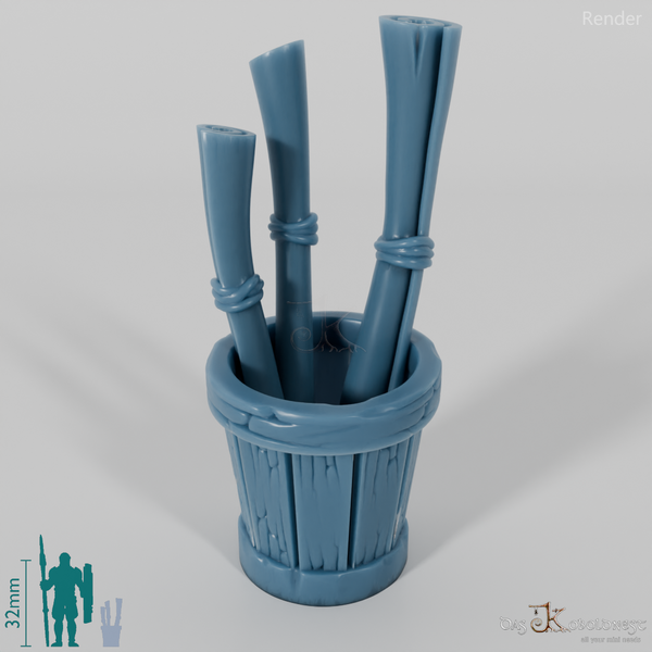 Bootsbauerei - Eimer mit Schriftrollen