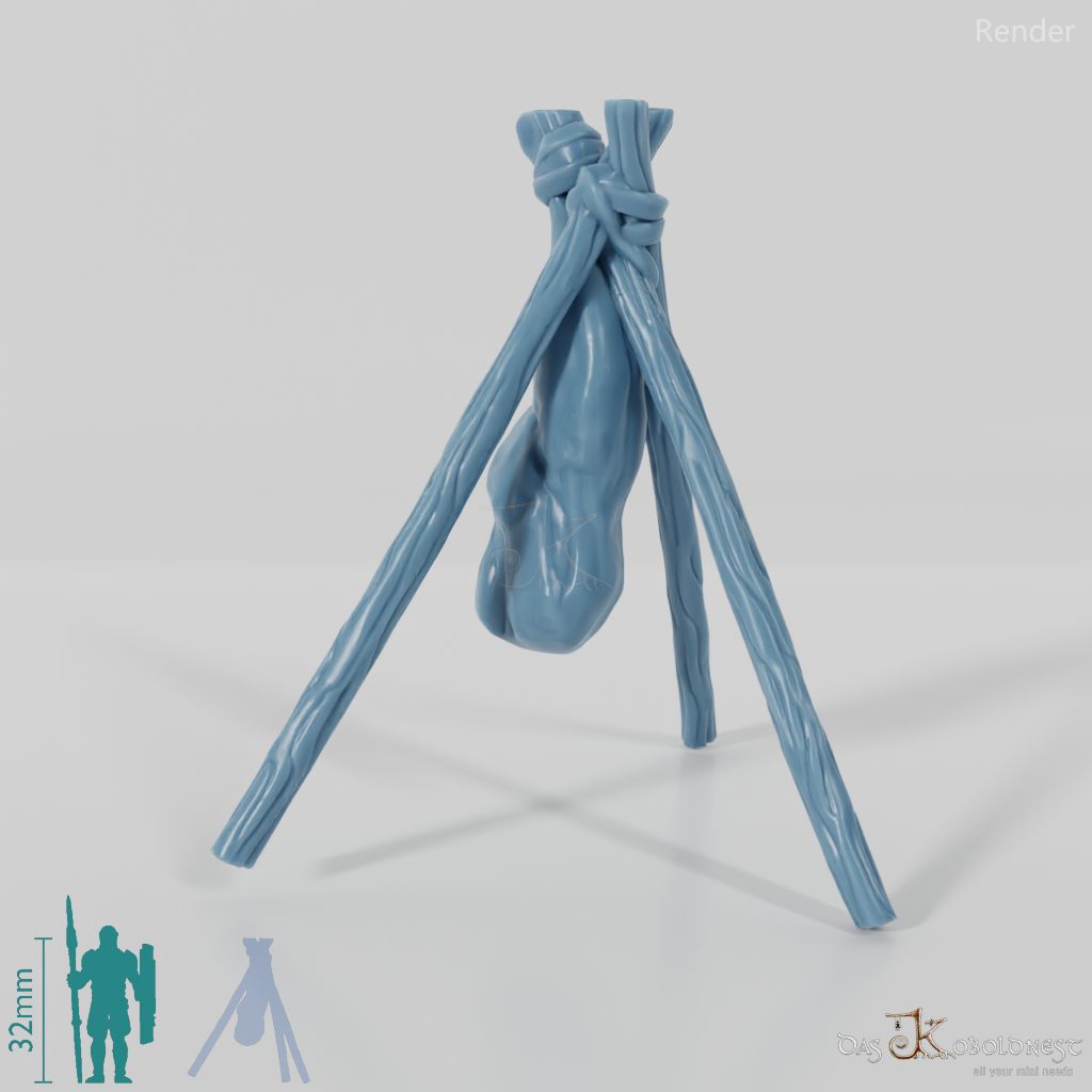 Animal processing - tripod with deer leg