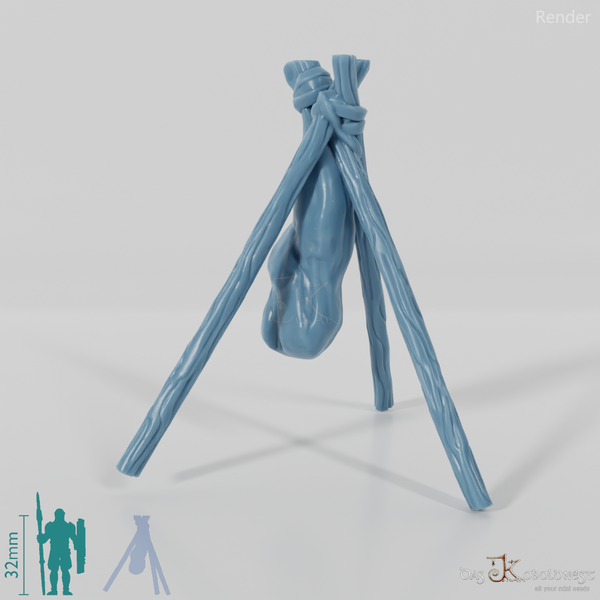 Tierverarbeitung - Dreibein mit Hirschschenkel