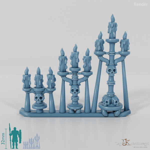 Candle - candlestick with skulls 1