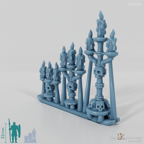 Candle - candlestick with skulls 1