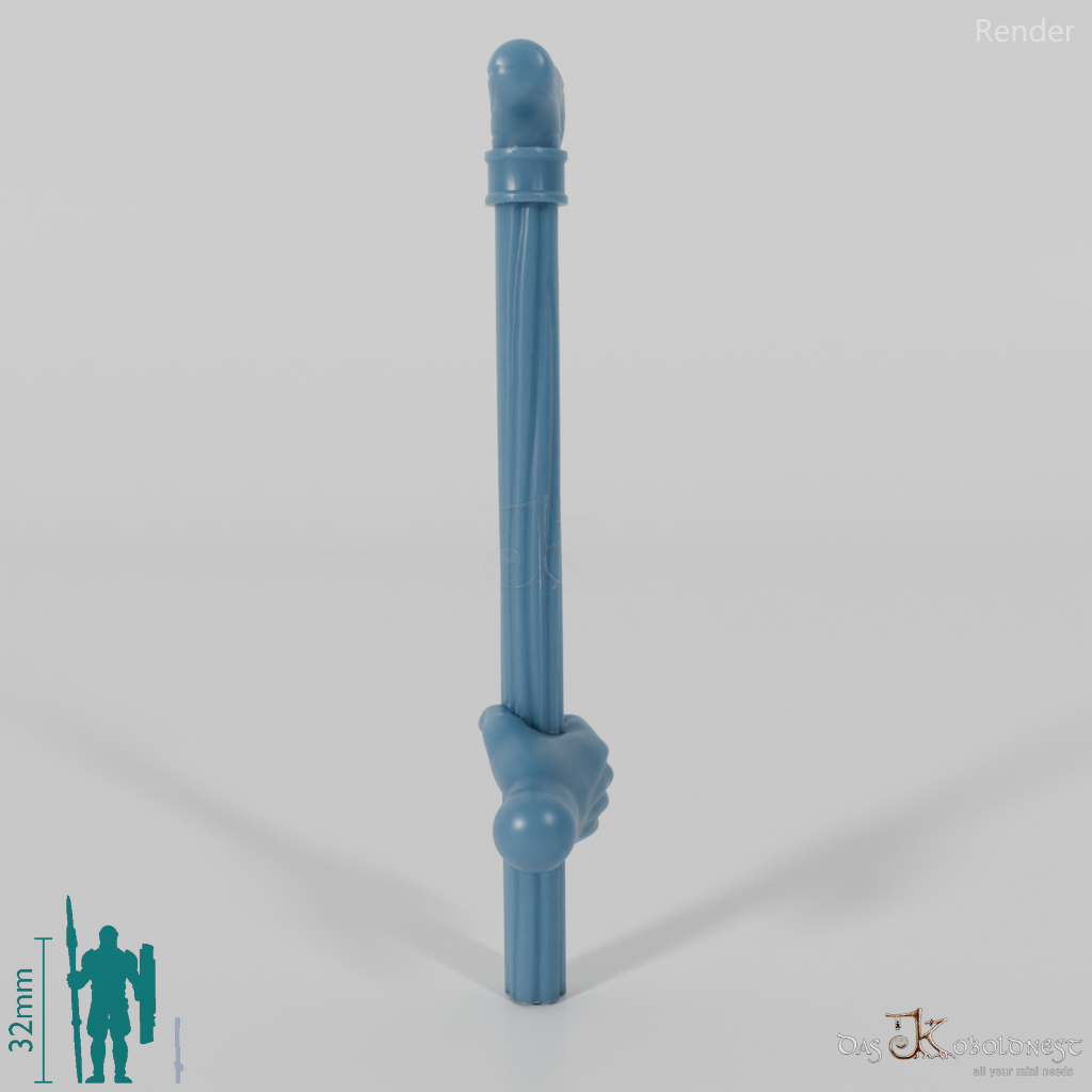 Halfling walking stick with hand