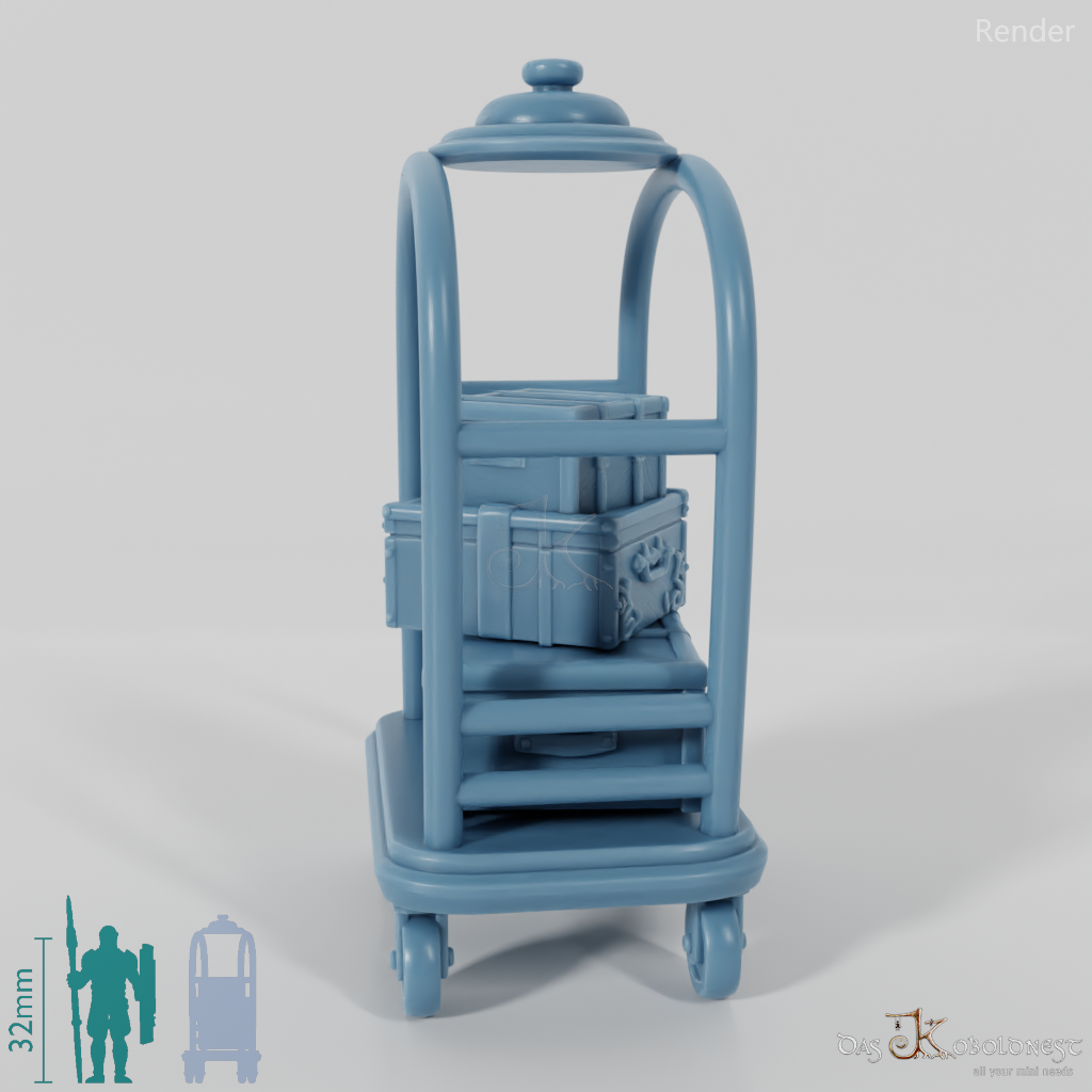 Luggage cart with luggage