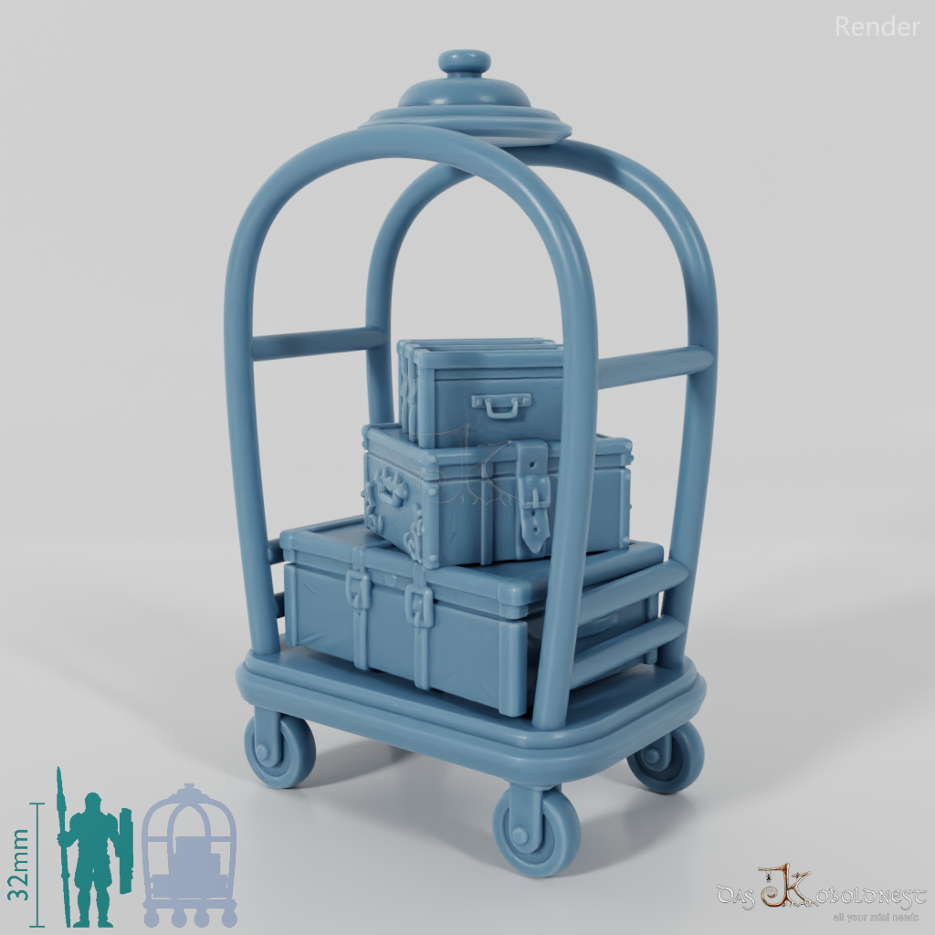 Luggage cart with luggage