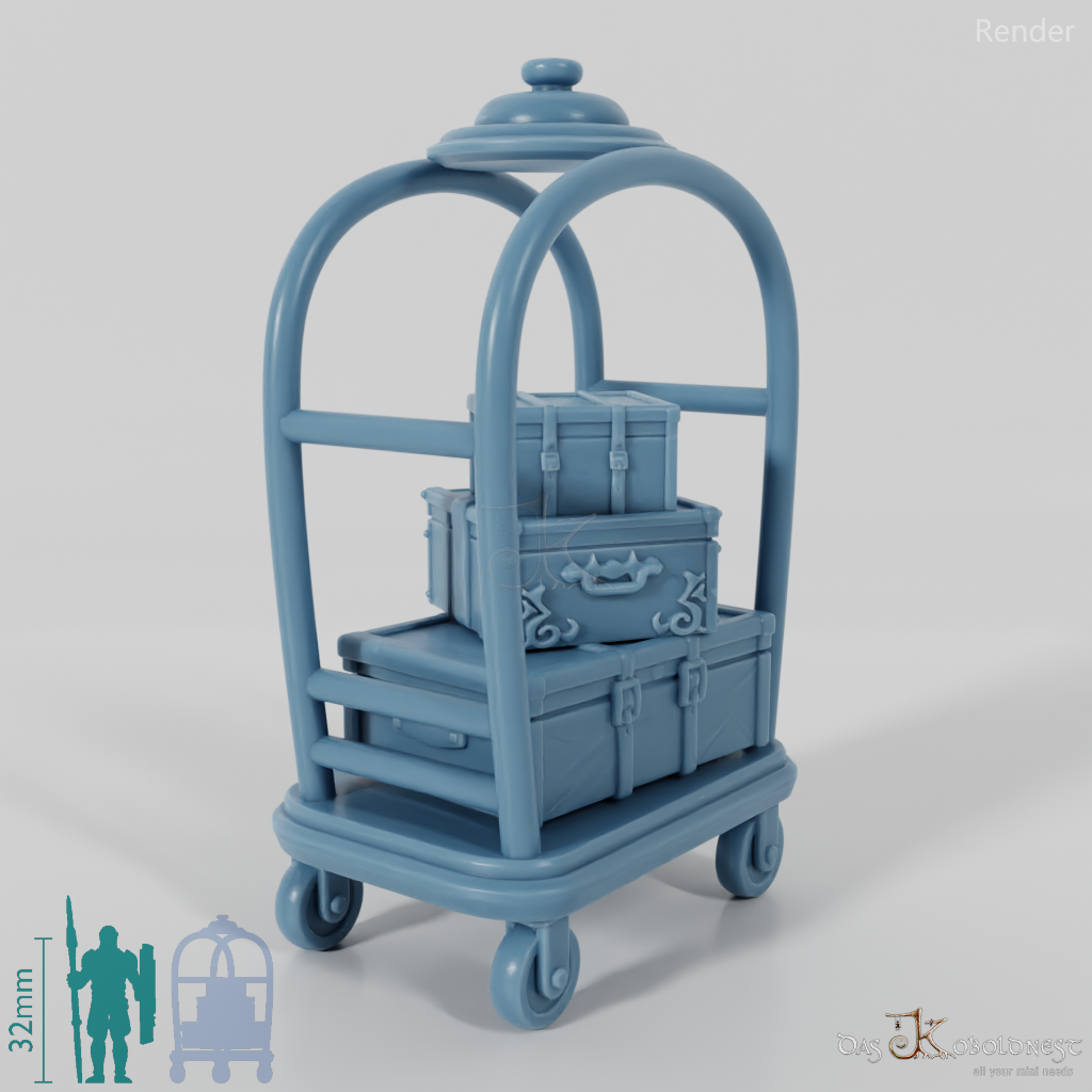 Luggage cart with luggage