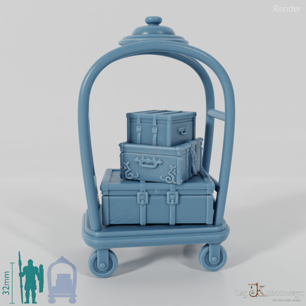 Luggage cart with luggage