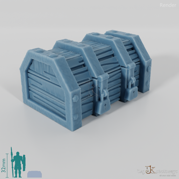 Chest - Double locked wooden chest