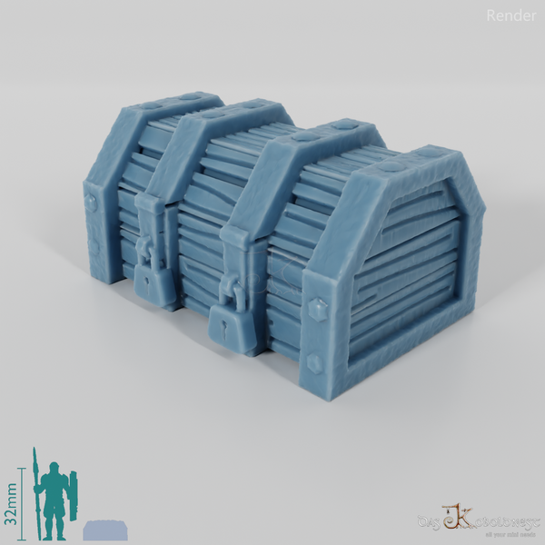 Chest - Double locked wooden chest