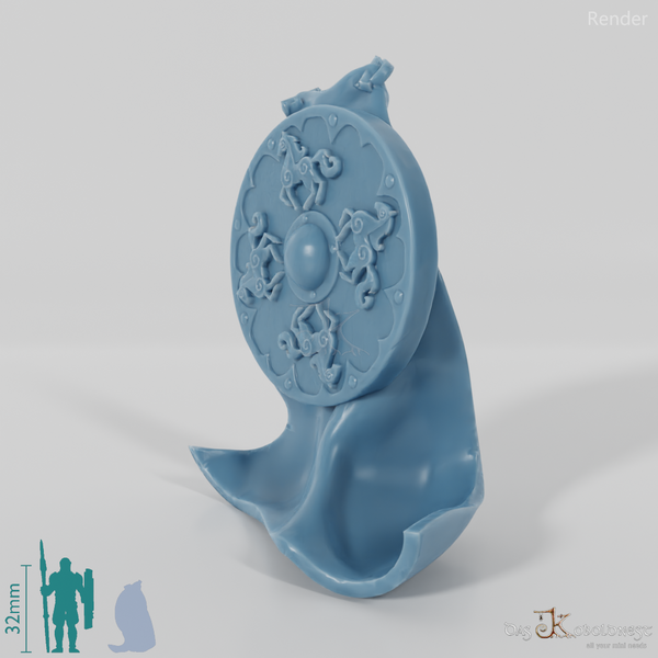 Equestrian cloak with decorated shield