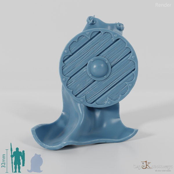 Equestrian cloak with a simple shield