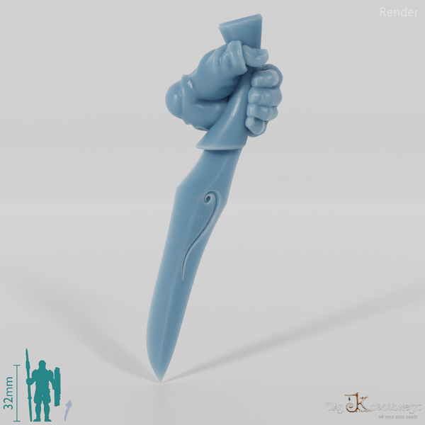 Elven Dagger - Held downwards with Hand B