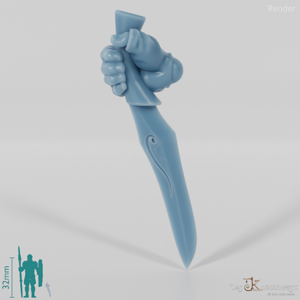 Elven Dagger - Held downwards with Hand B