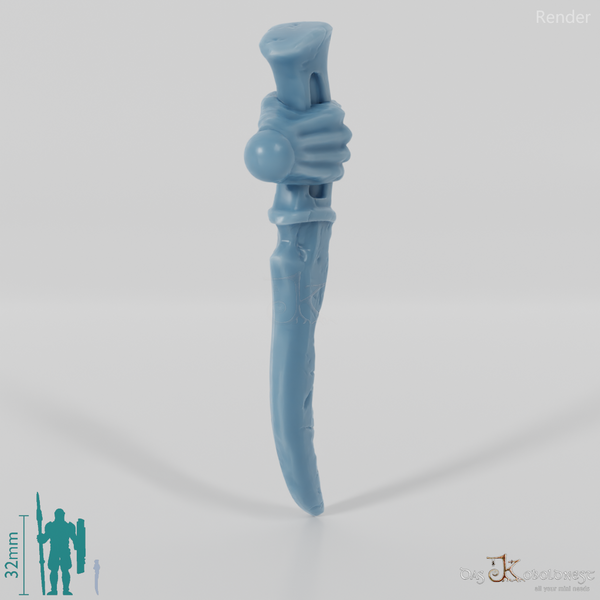 Geister-Dolch C mit Hand, Klinge nach Unten