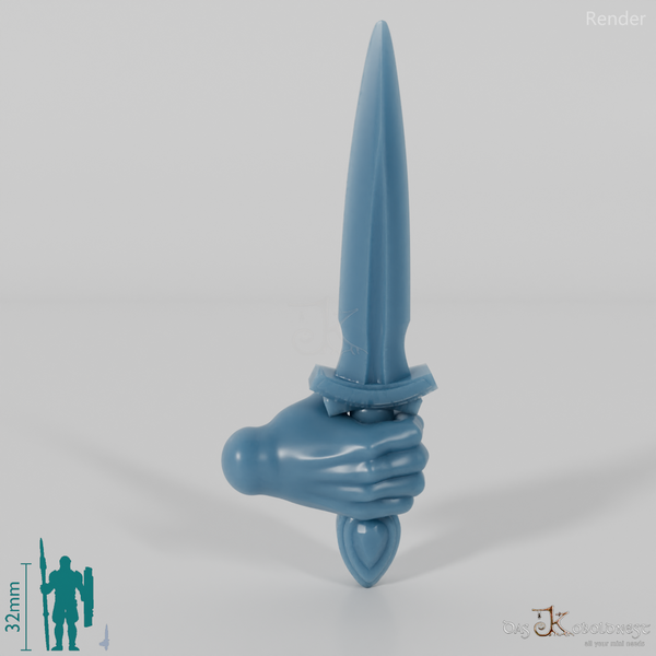 Halfling Dagger C with Hand (Raised)