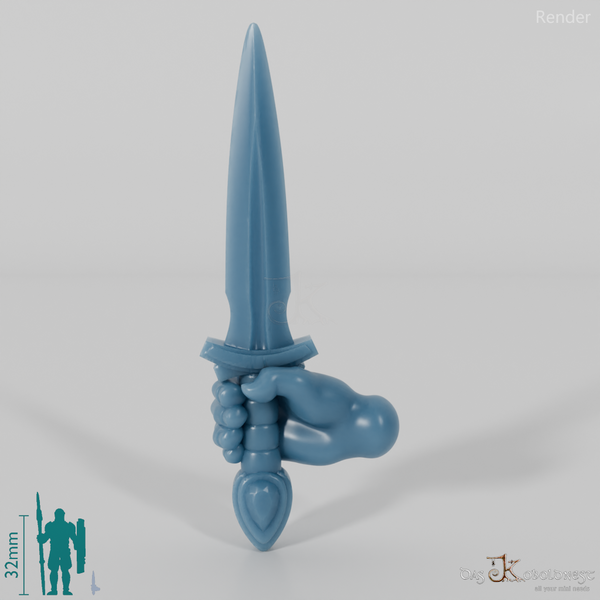 Halfling Dagger C with Hand (Raised)