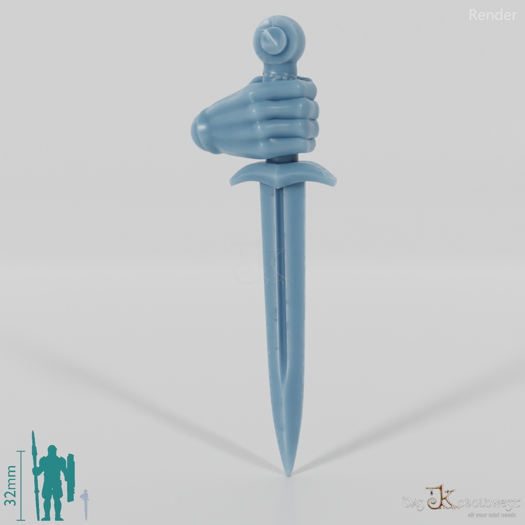 Human Dagger with Hand, Blade Down (Gonthan)