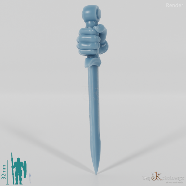 Menschen-Dolch mit Hand, Klinge nach Unten (Gonthan)