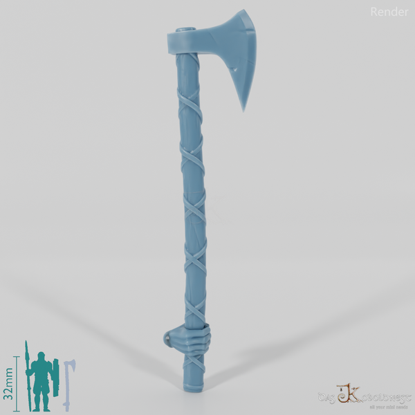 Reitervolk-Dänenaxt 2 mit Hand