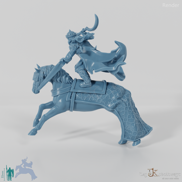 Düsterer Klingenmeister auf Pferd