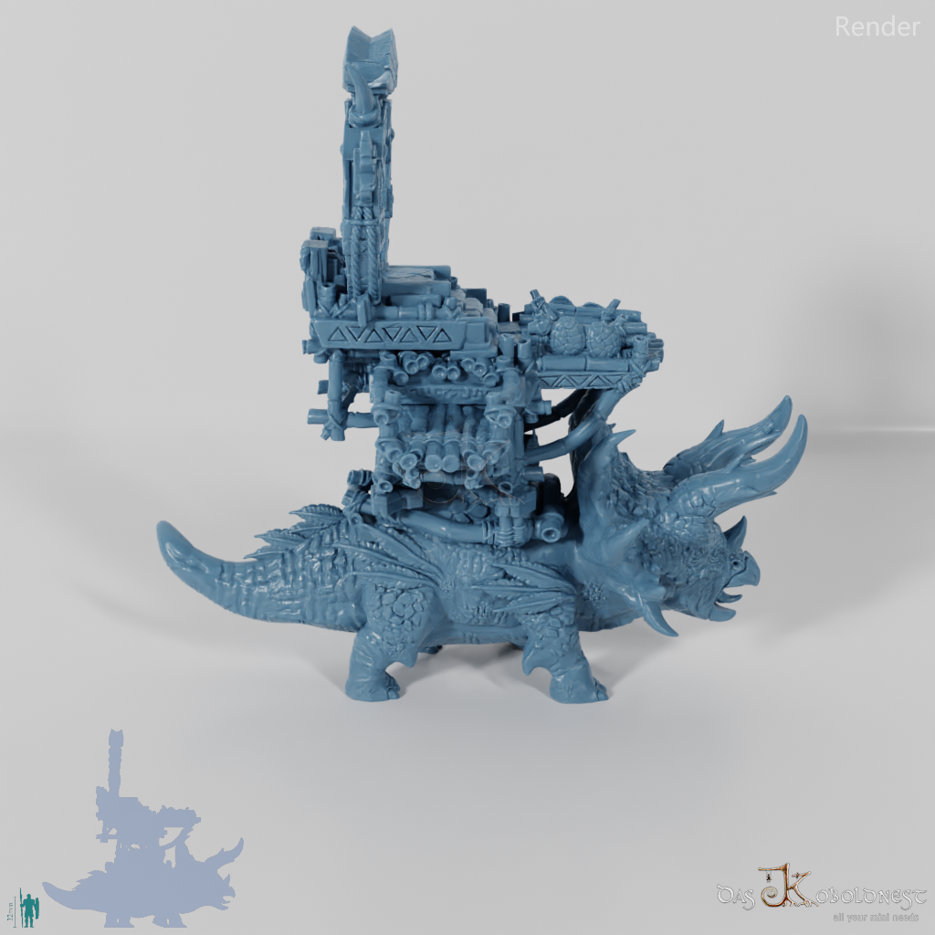 Triceratops with shrine of the gods