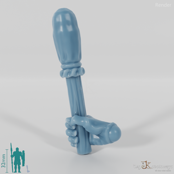 Orc drum mallet with hand