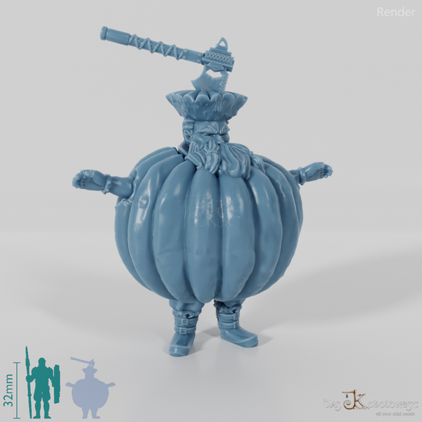 Gawli, dwarven warrior in giant pumpkin