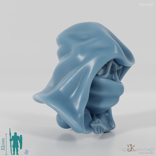 Elf Head - Female A with mask and hood