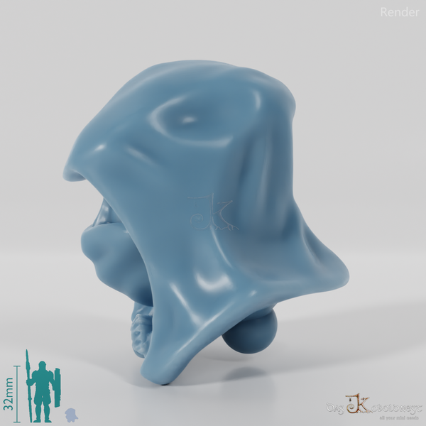 Elf Head - Female A with mask and hood