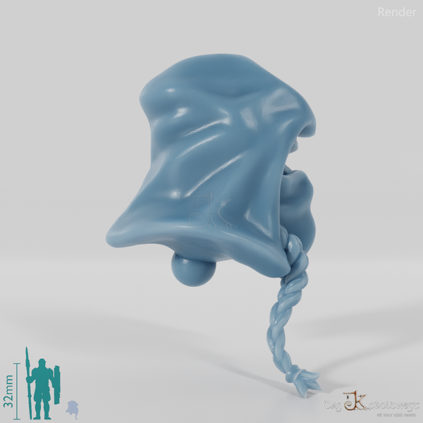 Elf head - Female B with covered helmet