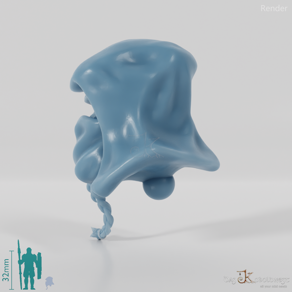 Elf head - Female B with covered helmet