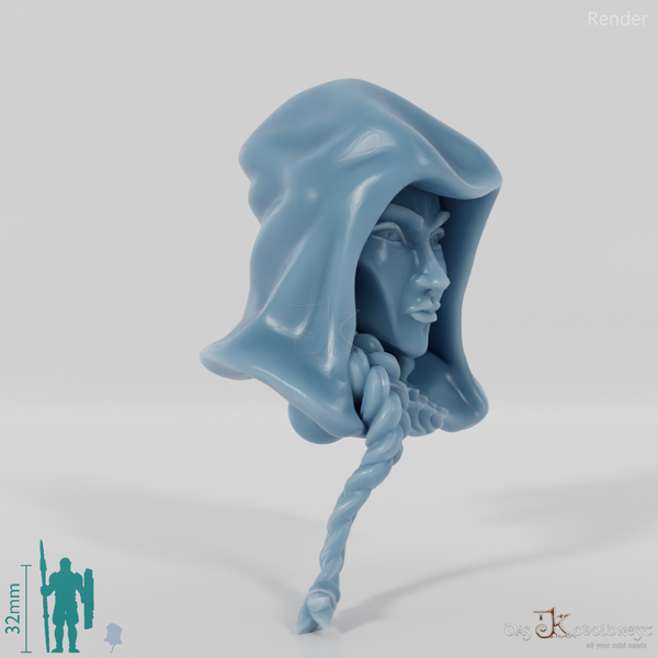 Elf Head - Female B with hood