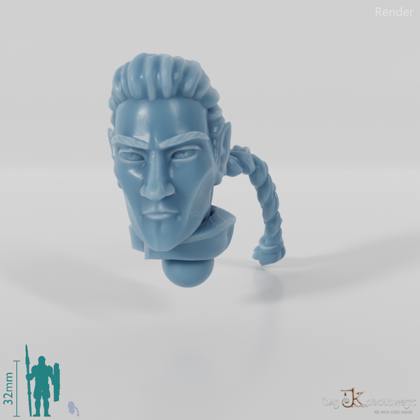 Elf Head - Male with pigtail