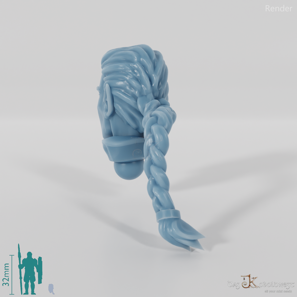 Elf Head - Male with pigtail