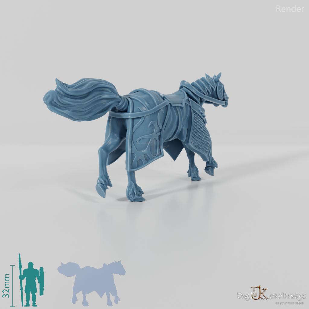 Horse - Elvish warhorse galloping