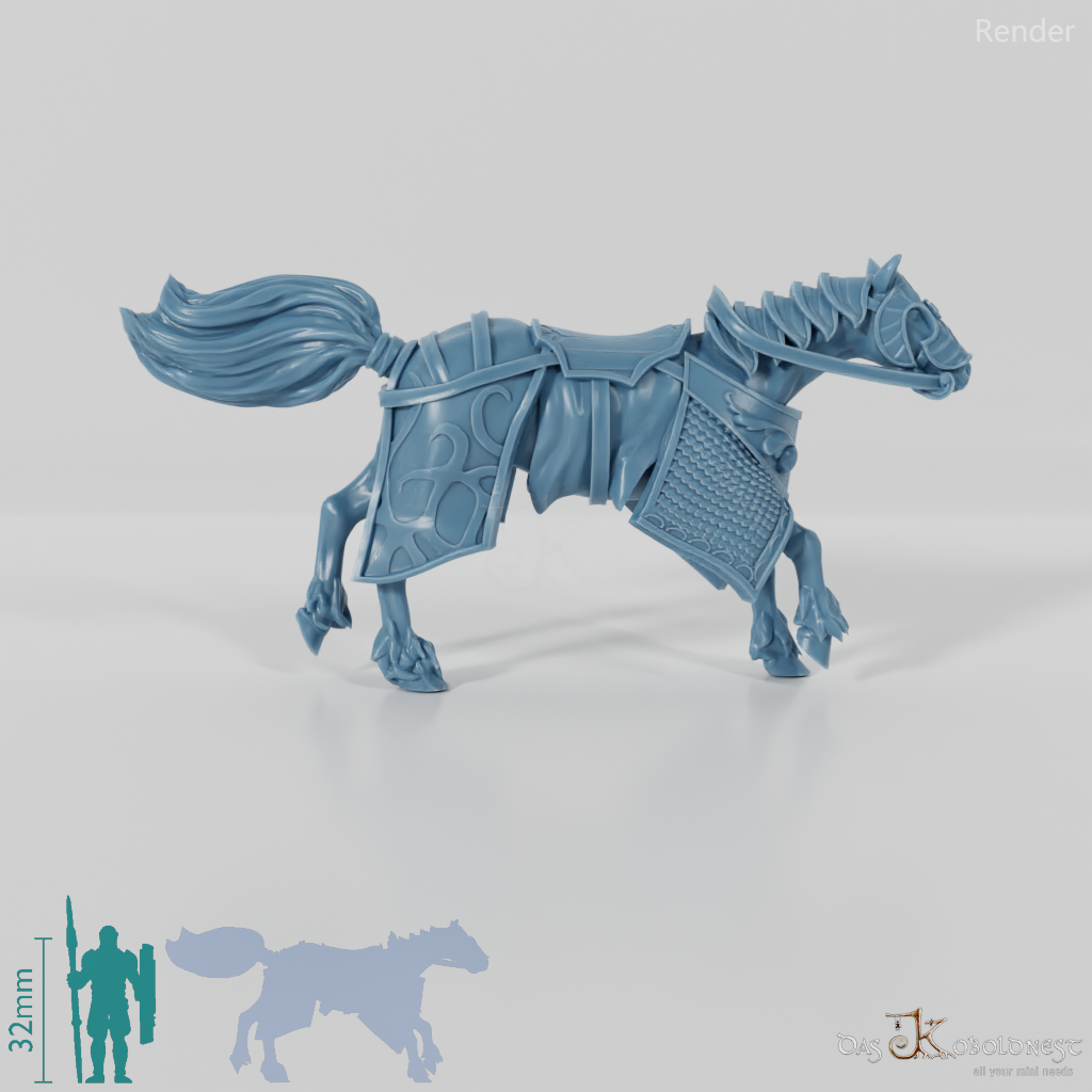 Horse - Elvish warhorse galloping