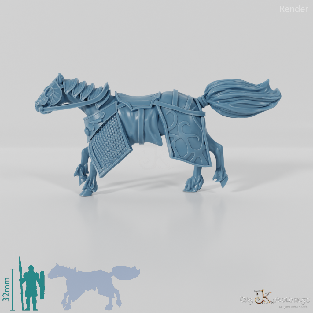 Horse - Elvish warhorse galloping