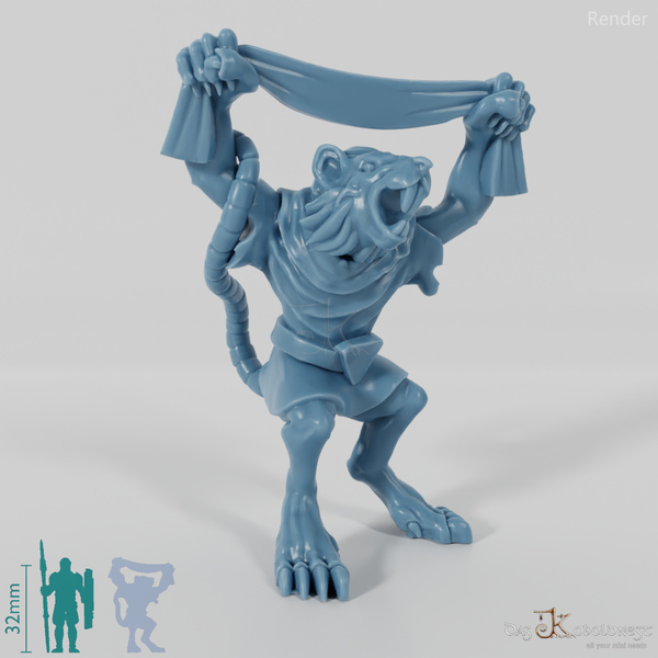 Cheering rat man with banner