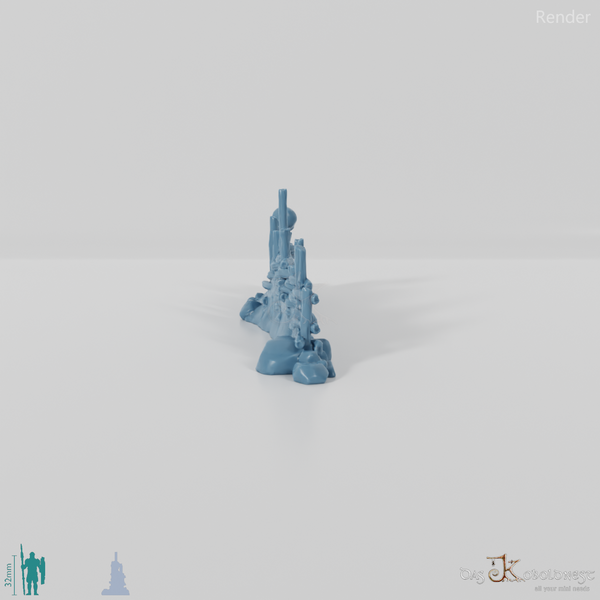 Archaische, lange Holzpalisade