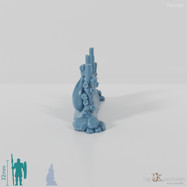 Archaische, kleine Holzpalisade