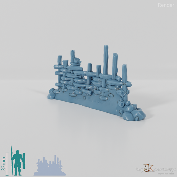 Archaische, kleine Holzpalisade