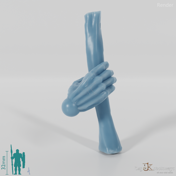 Ghost flute with hand