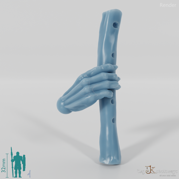 Ghost flute with hand