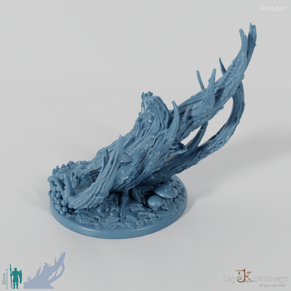 Forest floor base with dead tree